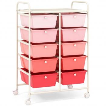 10-Drawer Rolling Storage Cart