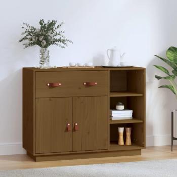 Solid Pine Wood Sideboard 98.5x40x75 cm Honey Brown