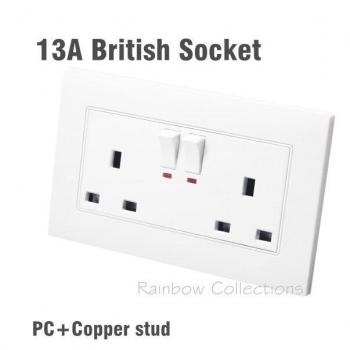 UK Wall Socket 250V 13A with Copper Stud