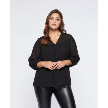 Blusa Fiorella Rubino de Plumeti con Goma en la Parte Inferior