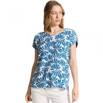 Cecil Kurzarmbluse Printmix – Blau – Damen – XS bis XXL