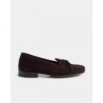 Zapato de piel marrón con lazo para hombre