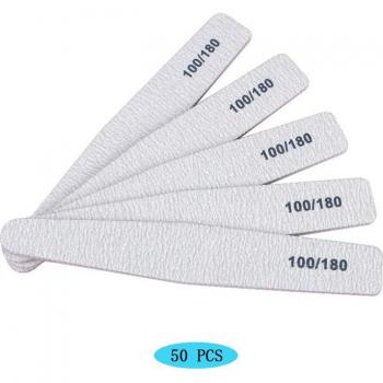 50Pcs Nail Art Files 100/180 Grit Double Sided Buffers