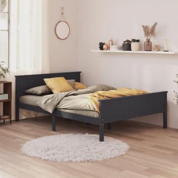 Estructura de cama sin colchón de madera de pino gris de 120x200 cm (vidaXL)