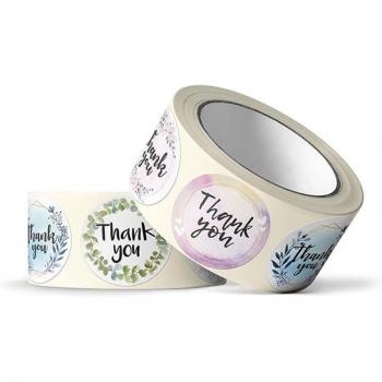 Stickers mariage floral – Étiquette de remerciement 500 unités, 4 designs