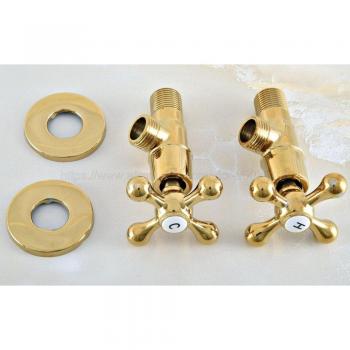 Gold Brass 1/2 Male x 1/2 Male Angle Stop Valve