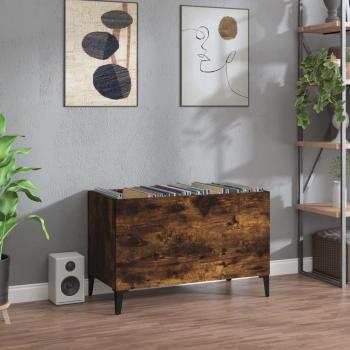 Mobile Porta Dischi Rovere Fumo 74,5x38x48 cm Legno Multistrato cod mxl 103746
