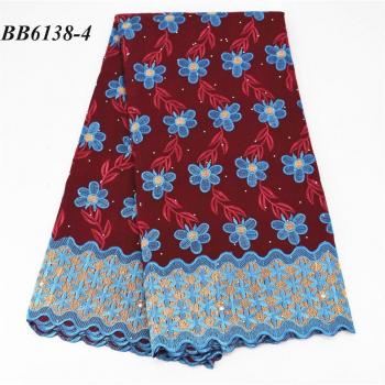 Tissu africain 5 yards motif floral pour femme