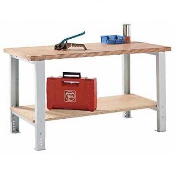 Table d'atelier Lista, plateau en multiplis de hêtre, hauteur 740 – 1090 mm