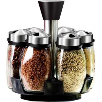 Unibird 7-Piece Rotating Condiment Jars Set