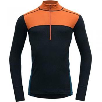 Maglia Intima Collo Zip Devold Lauparen Merino 190 Uomo Rosso Blu