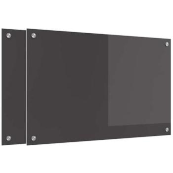 Écran de cuisine en verre trempé 2 pcs gris foncé 80 x 50 cm