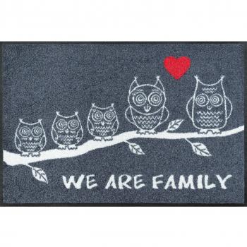 Familien‑Mat 50 × 75 cm – Waschbare Fußmatte in Grau – Innen & Außen