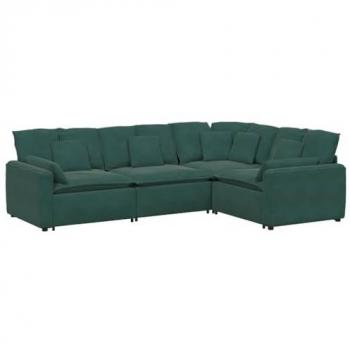 VidaXL Samt-Modulsystem Sofa Dunkelgrün