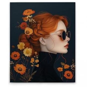 Kunstwerk Beatnik Girl für Schlafzimmer