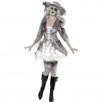 Smiffys Geisterpirat Schiffsparty – Damen, Grau, L 44‑46