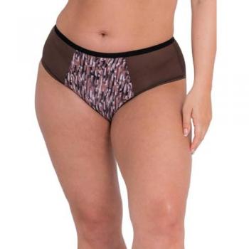 Curvy Kate Women's Cocoa Print Wonderfully Short Brown Polyamide Size Large