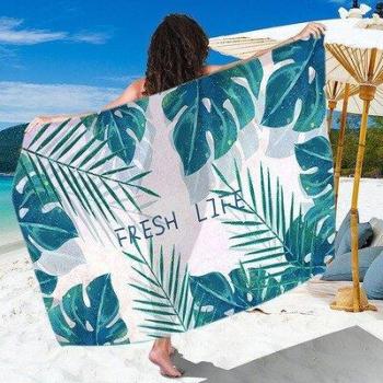 Dual-Use Microfiber Towel with Leaf Pattern