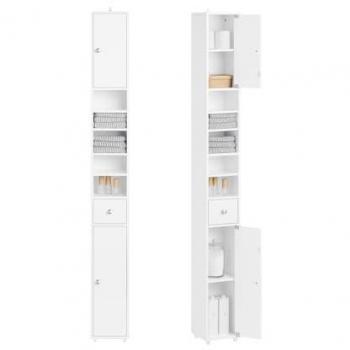 Rangement sanitaire avec dispositif anti‑chute, 2 portes, blanc