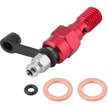 M10x 1,0mm Motorrad Bremsen Sattel Entlüftungsventil Nippel Staubkappe Unterlegscheibe Rot