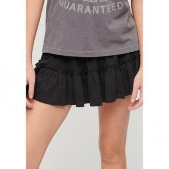 Superdry mujer: minifalda escalonada de algodón negra