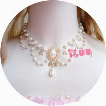 European Lolita Pearl Clavicle Chain
