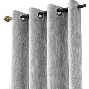 Melodieux Thermal Insulated Blackout Curtain Panel (Grey, 66 x 54 Inch Drop)