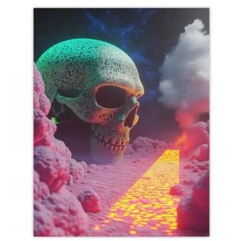 Pink Skeleton Lair Wall Decor – 12 W × 16 H