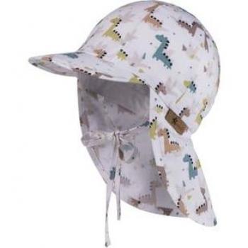 Sterntaler Dinos Mütze mit Nackenschutz und Schirm weiß