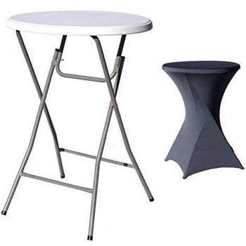 TRUTZHOLM Partytisch mit Husse grau Ø 80 cm