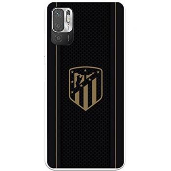 Carcasa de Silicona Flexible para Xiaomi Redmi Note 10 5G del Atleti Escudo Dorado Fondo Negro