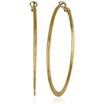 Nine West Gold‑Metal‑Flat‑Hoop‑Earrings