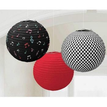Red/Black Classic Amscan Paper Lantern Bundle (3)