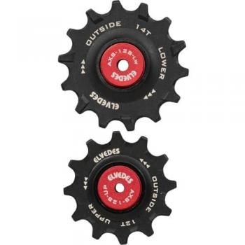 Kit de Cambio para Bicicleta con Rueda Cerámica Negra y Roja