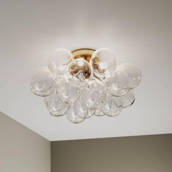 Rydéns Gross 50cm Clear Glass Brass Ceiling Fixture