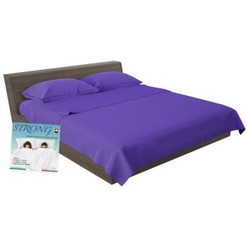Viola Intenso: Lenzuolo Completo STRONG – Cotone Made in Italy, Una Piazza
