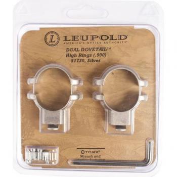2‑Piece 1 Matte Silver Dual DD Ring Kit for Maintube Riflescopes – Leupold