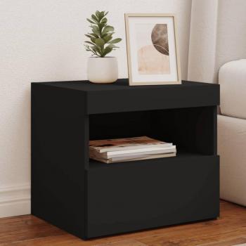 VidaXL Mesitas de noche con luces LED 2 unidades negro 50x40x45 cm