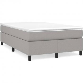 Giroletto a Molle con Materasso Grigio Chiaro 120x190cm Tessuto