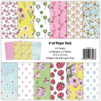 Paquete de 12 papeles de Scrapbooking de fresa Retro