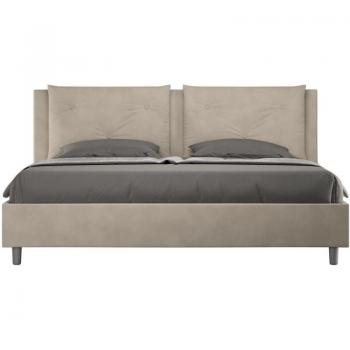 Letto Matrimoniale Appia King Size 190x200 con rete, microfibra e contenitore Sabbia