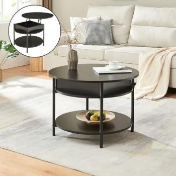 Table basse Kandas noire à plateau escamotable