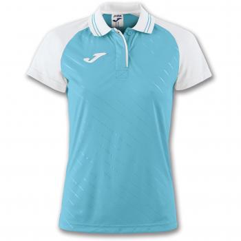 Polo Turquoise-Blanc Joma Torneo II Femme