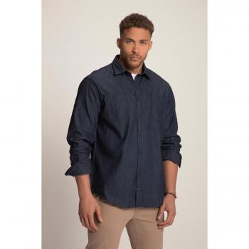 Blue STHUGE Long Sleeve Denim Uomo 5XL