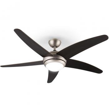 Bolero Dual‑Funktion: Deckenventilator & Leuchte 55 W, 10 212 m³/h, Fernbedienung – Walnuss