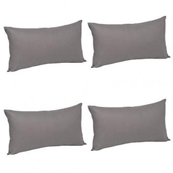 Lot de 4 Taies d'Oreillers Gris Foncé 30x40cm