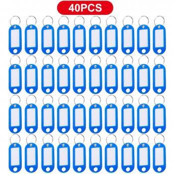 Plastic Luggage Tags with Clear Window and Key Ring