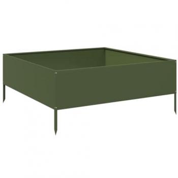 Maceta Bancal Elevada en Color Oliva – Ideal para Terrazas y Jardines (100x100x25)