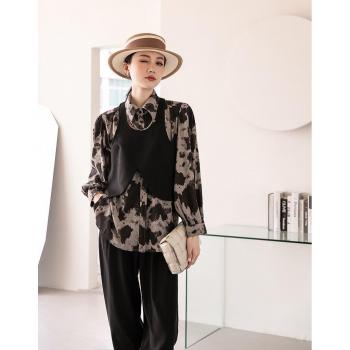 Blouse tout match XITAO à imprimé tendance
