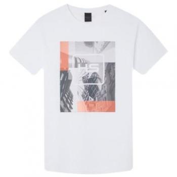 Camiseta Hackett Blanca de Manga Corta para Hombre